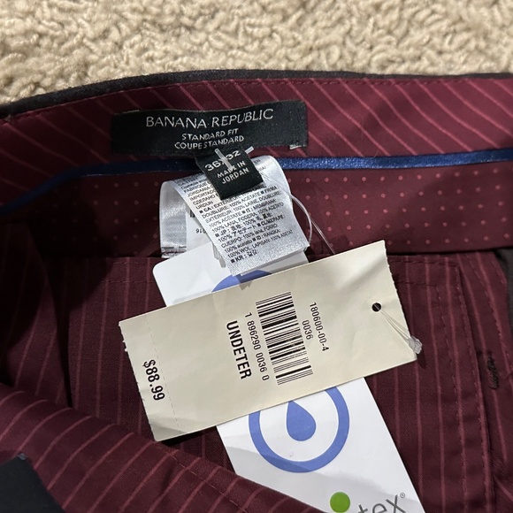 NWT Men's BANANA REPUBLIC Chocolate Brown Wool Flannel Dress Pants 36 x 32 - Picture 3 of 3